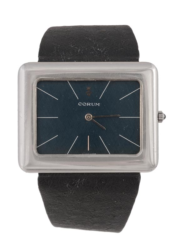 Corum, a gentleman`s stainless steel wristwatch, circa 1970, ref. 122729, the two piece case with