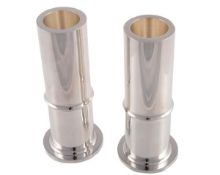 Soren Georg Jensen for Georg Jensen Ltd, a pair of Danish silver small cylindrical candlesticks,