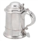 A George II English provincial silver straight-tapered tankard by Isaac Cookson, Newcastle 1732,