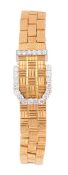 Cartier, a lady`s 18 carat gold wristwatch, circa 1950, ref. 12130, no. 014808, the three piece