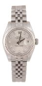 Rolex, Oyster Perpetual Datejust, a lady`s stainless steel wristwatch, circa 2008, ref. 179174, no.