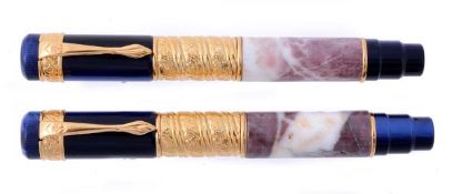 Ancora, Suprema, a limited edition fountain pen, 20/88, the Italian marbled body with a vermeil