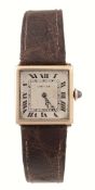 Cartier, Tank, a lady`s 18 carat gold wristwatch, circa 1950, ref. 7638.907., no. 13946, the two