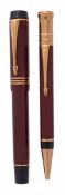 Parker, Duofold Burgundy, a special edition fountain pen and ballpoint pen, issued in 2000, the