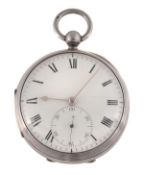 Ganthony, London, a silver open face pocket watch, hallmarked London 1871, no.60, the three piece