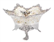 An 18th century Dutch silver hexafoil brazier, indistinct stamped marks, Deventer?, with a cast