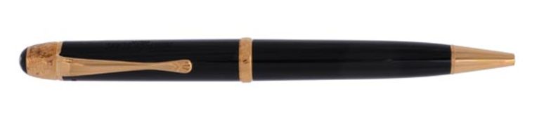Montblanc, Writers Series, Voltaire, a limited edition black resin ballpoint pen, no.07105/12000,
