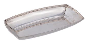 An American silver coloured oblong dish by Tiffany & Co., stamped marks for 1907-47, pattern no.
