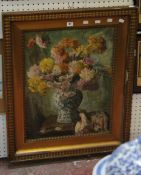 E. Pottner Still life vase of flowers Oil on canvas Signed lower left 62cm x 47cm