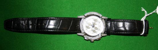 Frank Rosha, a gentleman`s stainless steel chronograph wristwatch, circa 2000, ref. 612M, the two