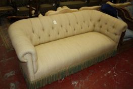 An upholstered Chesterfield sofa 198cm length