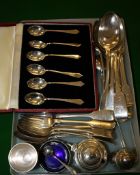 A collection of silver mainly fiddle pattern flatware, various 19th and 20th century dates and