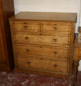 An Aesthetic ash chest with two short and three long drawers 105cm high, 107cm wide.