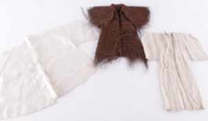 A miniature Japanese coconut coat dating from the 1930s, 30cm long; together with a miniature cream
