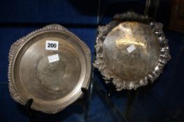 An Edwardian silver shaped circular salver by Atkin Brothers, Sheffield 1908, with a gadrooned and