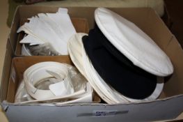 Two trunks of Royal Naval uniforms dating from the late 1940s to the 1970s, comprising: shirts,