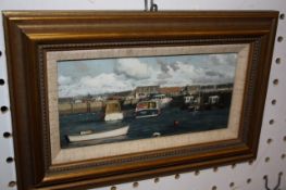 Oliver Ommanney (20th Century) The Cobb, Lyme Regis; Weymouth; A harbour view Oil on board, three