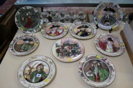 Nine Royal Doulton character plates; and one other.