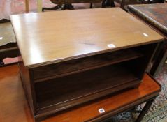 A mahogany reproduction television table, Allan Solley, Marlborough and a glass top dining table