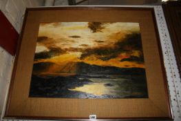 T. W. Harwood Sunset landscape Oil on board Signed and dated Nov. (19)75 44.5cm x 60cm; And four