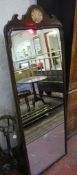 A George II style mahogany easel mirror with shell cresting 170cm high.