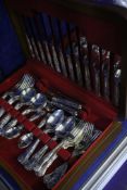 A collection of plated flatware and cutlery, including: loose and cased King`s pattern and loose