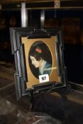 English School (19th century) Profile portrait miniature of a lady Oil on board 12cm x 8cm, oval A