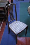A Victorian hoop back chair and three Edwardian chairs A condition report is not available on this