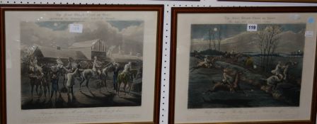After Henry Alken The First Steeple-Chase on Record Aquatints with hand colouring (late