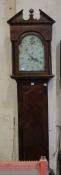 An Irish George III line inlaid mahogany eight-day longcase clock, circa 1800, the four pillar rack