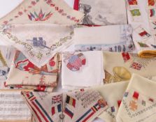 A collection of Great War silk and cotton souvenir handkerchiefs, comprising: `It`s a long, long