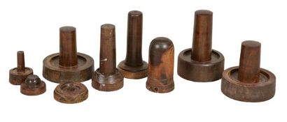 A collection of sixty-seven Lignum Vitae turnings, late 19th century, of various forms and sizes