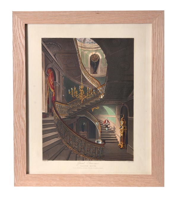 A collection of fourteen coloured engravings of Royal Historic Palace interiors, 19th century, by