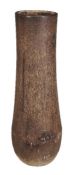 A ceramic pedestal column, late 19th/ early 20th century, the turned mahogany top above the reeded t