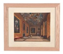 A set of twelve coloured engravings of Royal Historic Palace interiors, 19th century, after