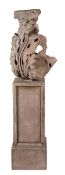 A late George II or George III sculpted red sandstone architectural fragment modelled as an