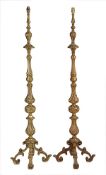A pair of Continental gilt metal standard lamps in Renaissance style, last quarter 19th century,