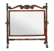 A Regency mahogany dressing table mirror circa 1800 in the manner of Gillows with shell and