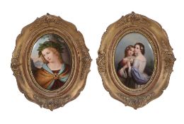 A pair of Berlin porcelain oval plaques, late 19th century A pair of Berlin (KPM) porcelain oval