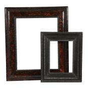 A fine tortoise shell frame, 17th Century style - together with an ebonised ripple moulded frame,