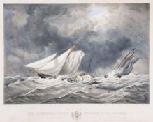 Thomas Goldsworth Dutton (d.1891) - Grief, the Schooner Yacht Wyvern, R.Y.S., 205 tones, After N.