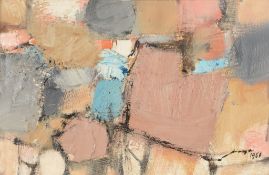 JosÃ© Joya (1931-1995) - Composition Oil on board Signed and dated 1960 lower right Inscribed on