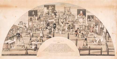 John Frederick Setchel (1774-1846, Publisher) - Bartholomew Fair, 1721, An unmounted printed fan