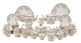 A Royal Crown Derby `Royal Pinxton Roses` part tea service by repute ordered... A Royal Crown