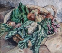 Eric O`Dea (20th century) - Still life in a basket Oil on canvas 47 x 56 cm (18 1/2 x 22 in)