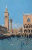Camillo Bortoluzzi (1868-1933) - St Mark`s Square in Venice Watercolour and body white over pencil