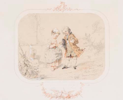 Edouard de Beaumont (1821-1888) - L`Amant qui loue est l`amant couronnÃ©; Sermente d`amour, chaÃ® - Image 2 of 2