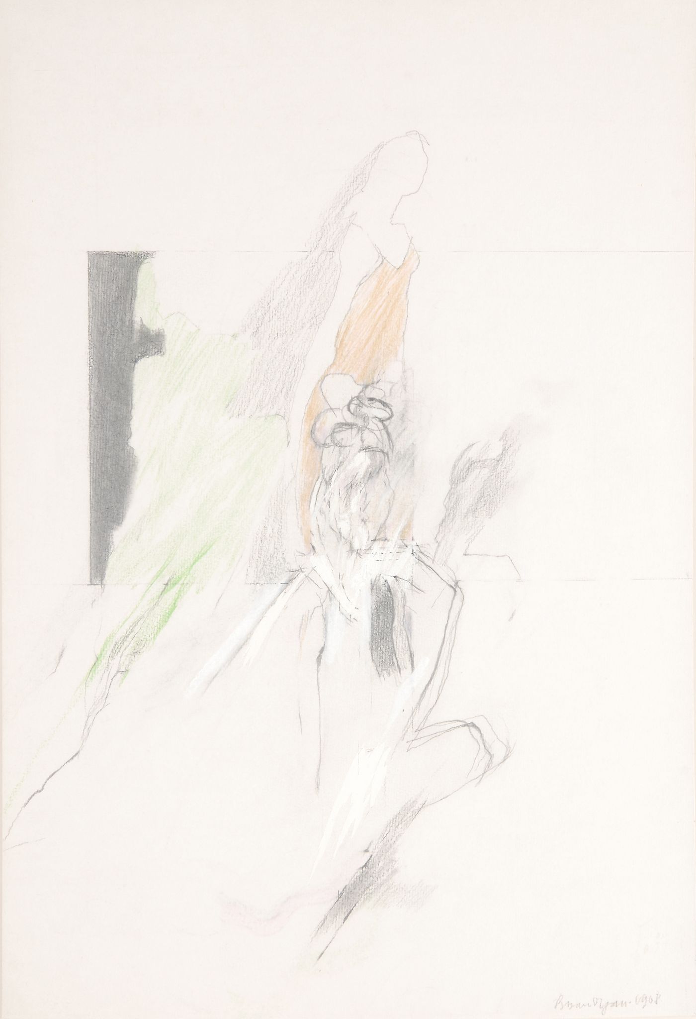 Bryan Organ (b.1935) - Abstract, 1968 Pencil and crayon Signed and dated 1968 in pencil to the lower - Image 2 of 2