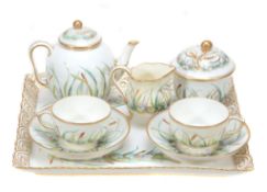 A Royal Worcester porcelain tete a tete tea service, circa 1870 A Royal Worcester porcelain tete a