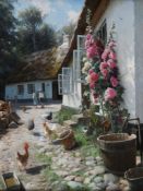 Peder Mork Monsted (1859-1941) - Hollyhock farm Oil on canvas Signed and dated 1931 lower right 66 x